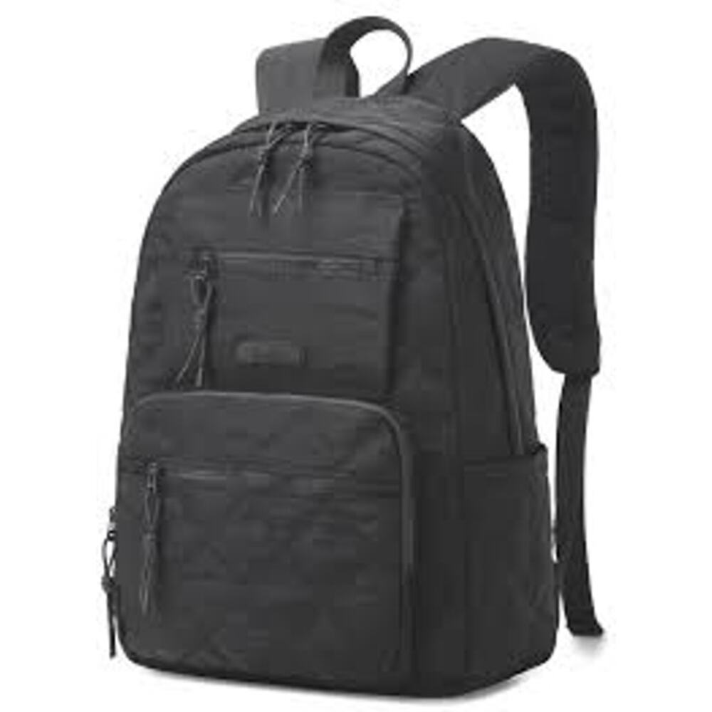 Classic Black Lightweight Nylon Laptop 15.6 Backpack with Multiple Zipper Pocket - Picture 4 of 4